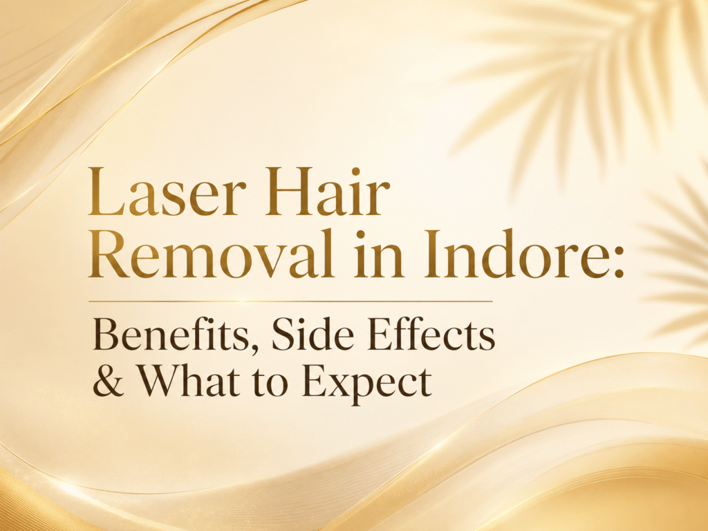 Woman receiving laser hair removal treatment at a skin clinic in Indore, highlighting safe and advanced cosmetic dermatology procedures.
