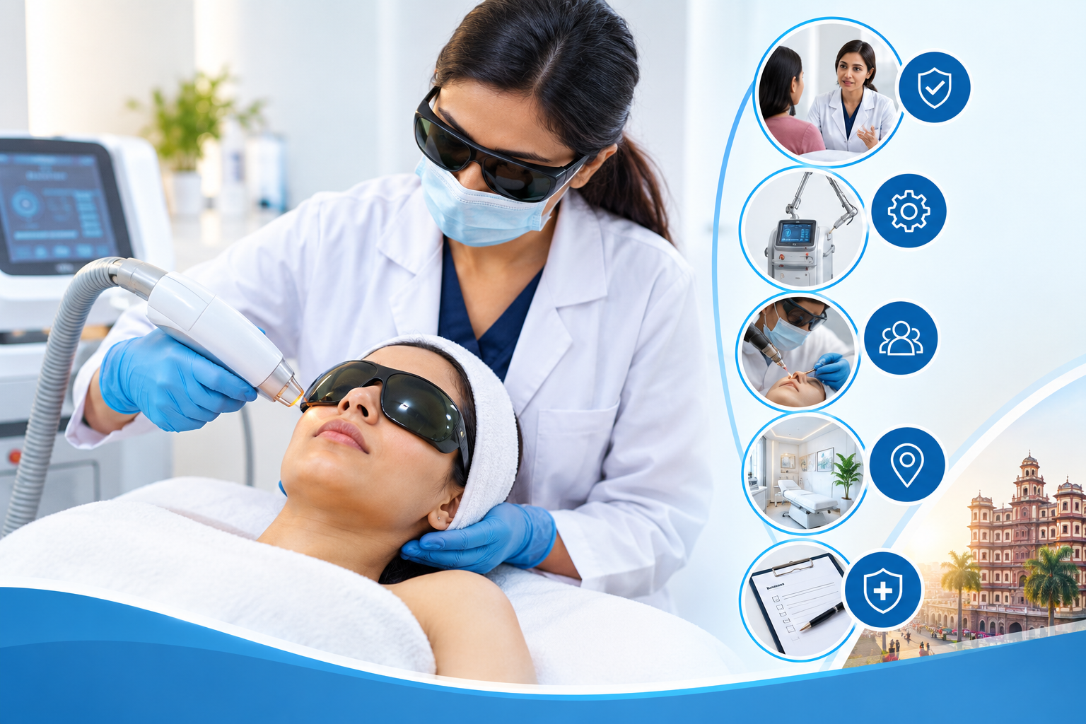 Laser treatment in Indore at a dermatology clinic with a trained practitioner, modern laser equipment, and a focus on patient safety